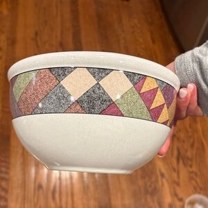 Geometric Patterned Ceramic Bowl
